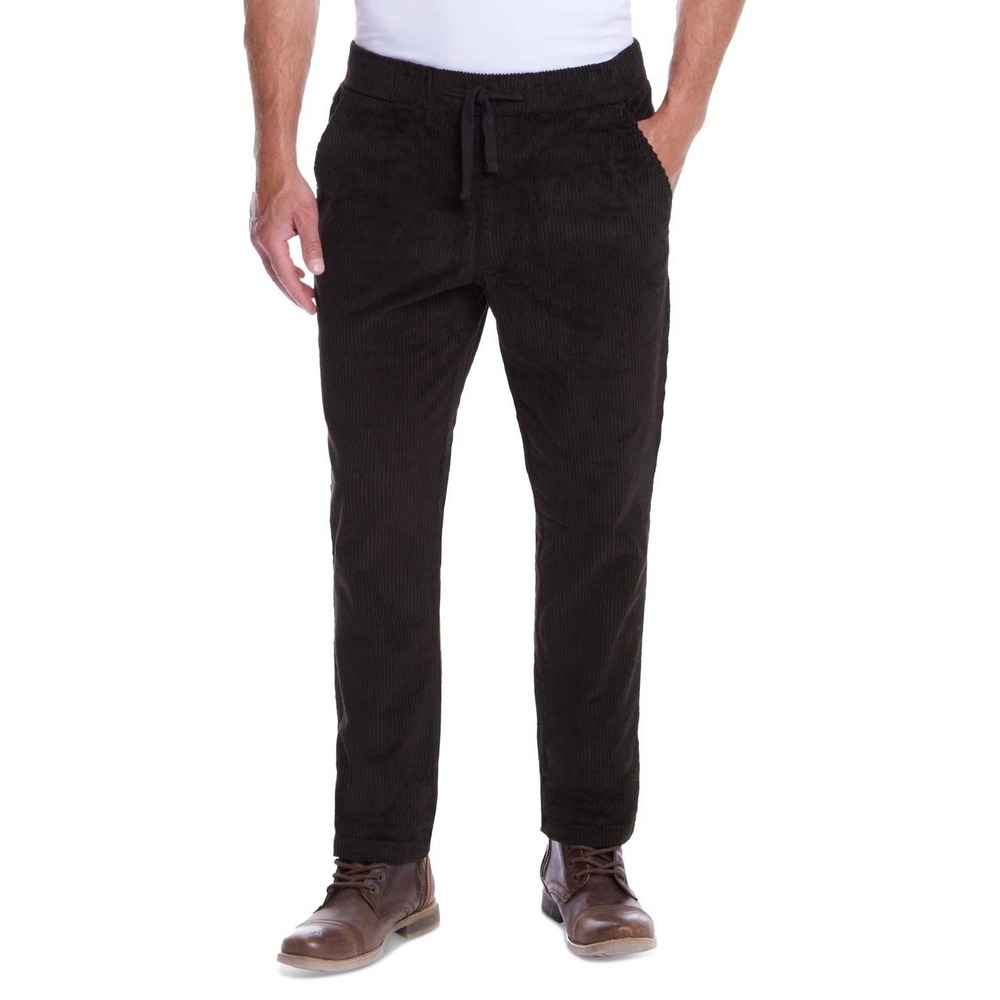 Weatherproof Vintage Mens Espresso Corduroy Drawstring Pants XL -NWT